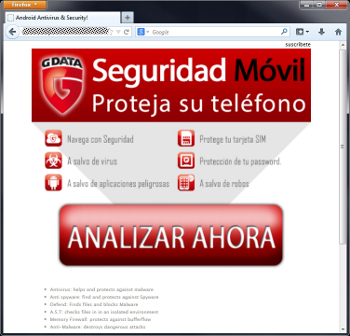 Estafa que usa el gancho de G Data
