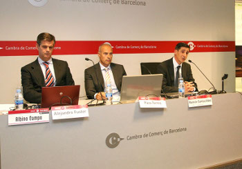 Encuentro celebrado ayer en la Cámara de Comercio de Barcelona