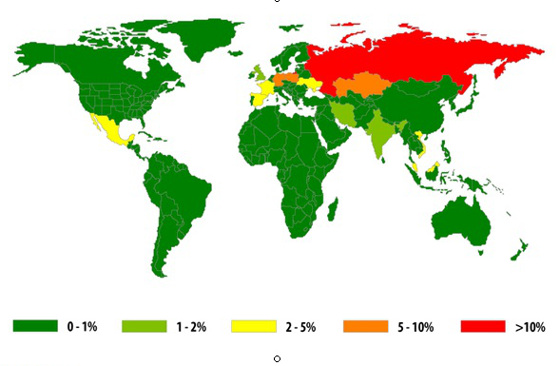 Malware móvil en el mundo. Kaspersky