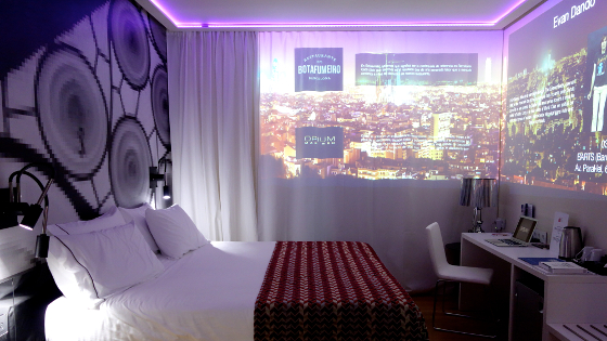 Habitación inteligentes desarrollada por Broomx en el Hotel Eurostars Barcelona Design