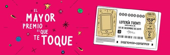 Tuenti premia los números de teléfono que coincidan con los de la Lotería de Navidad.