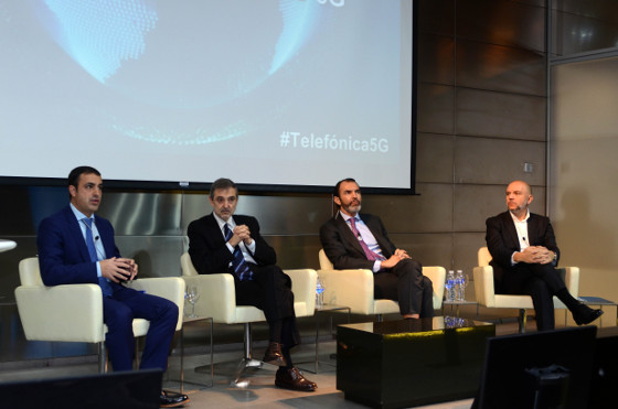 Álvaro Sánchez, de Nokia; Luis Miguel Gilpérez, presidente de Telefónica España; José Antonio López, presidente de Ericsson España, y Joaquín Mata, de Telefónica España