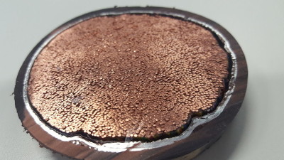 Sección de cable de cobre.