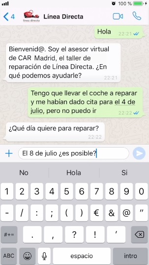 Línea Directa se comunica con los clientes por wasap