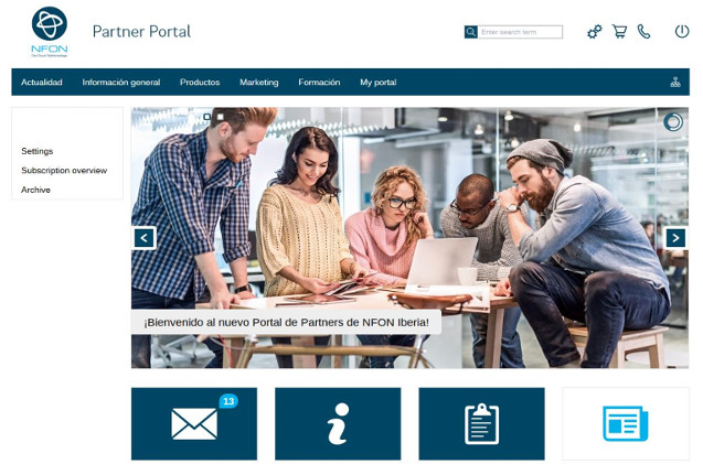 Portal de partners de NFON.