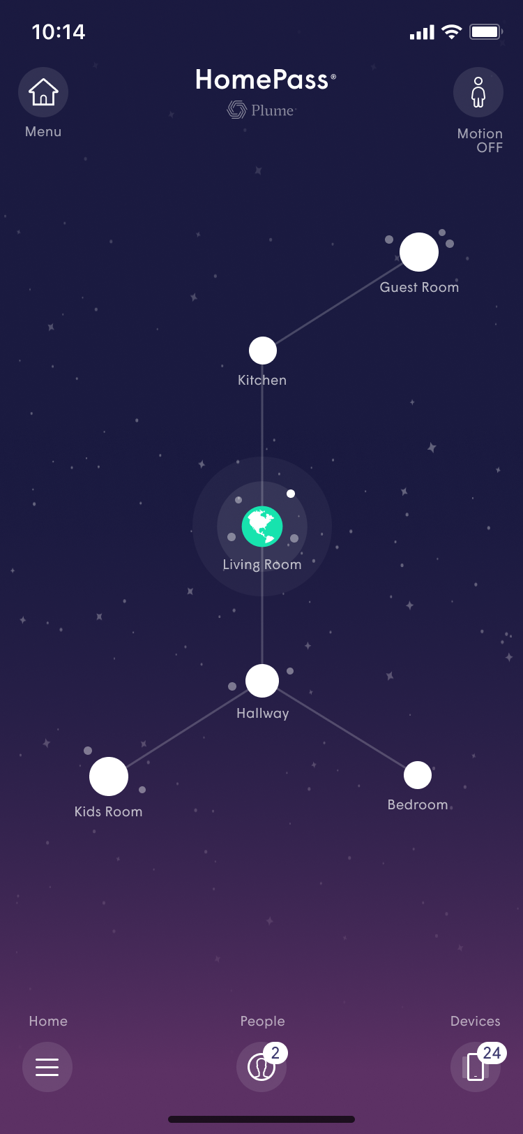 Aplicación de gestión de servicios de Plume.