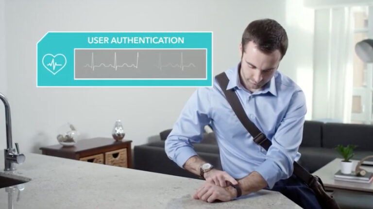 Sistema de autenticación para acceso en forma de pulsera desarrollado por G+D y Nymi.