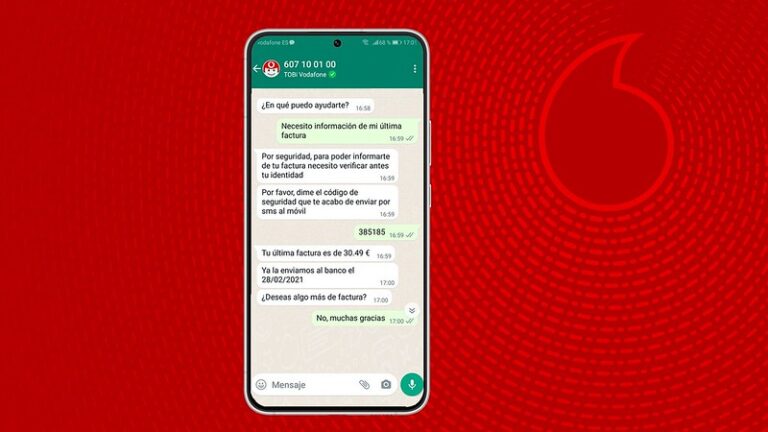 Vodafone amplía su servicio de atención por WhatsApp.