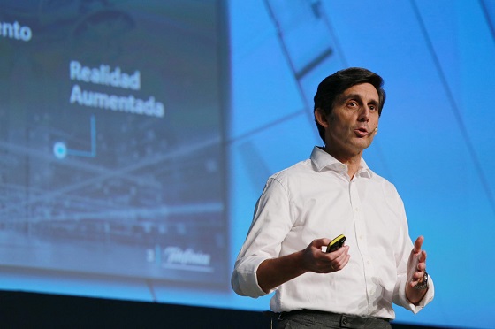 José María Álvarez-Pallete, presidente ejecutivo de Telefónica, prensentando el nuevo plan de acción.